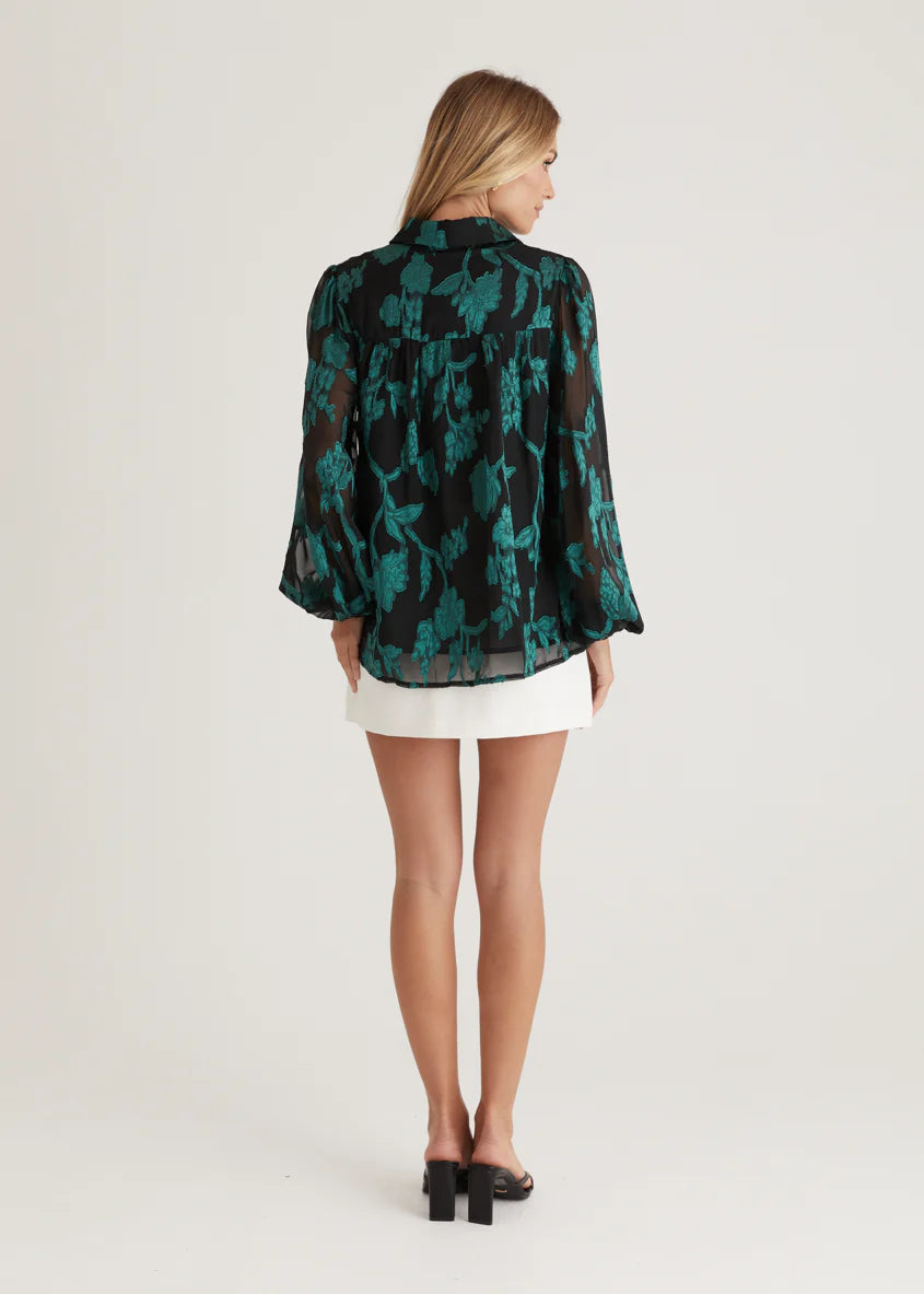 Avril Shirt - Emerald Floral