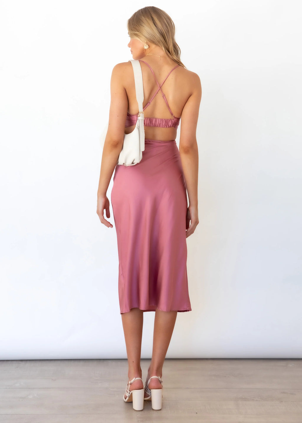 Fade Cut-Out Midi Dress - Rose