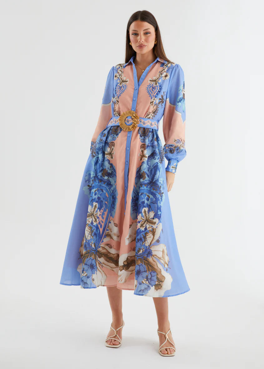 Huntington Midi Dress - Blue Willow