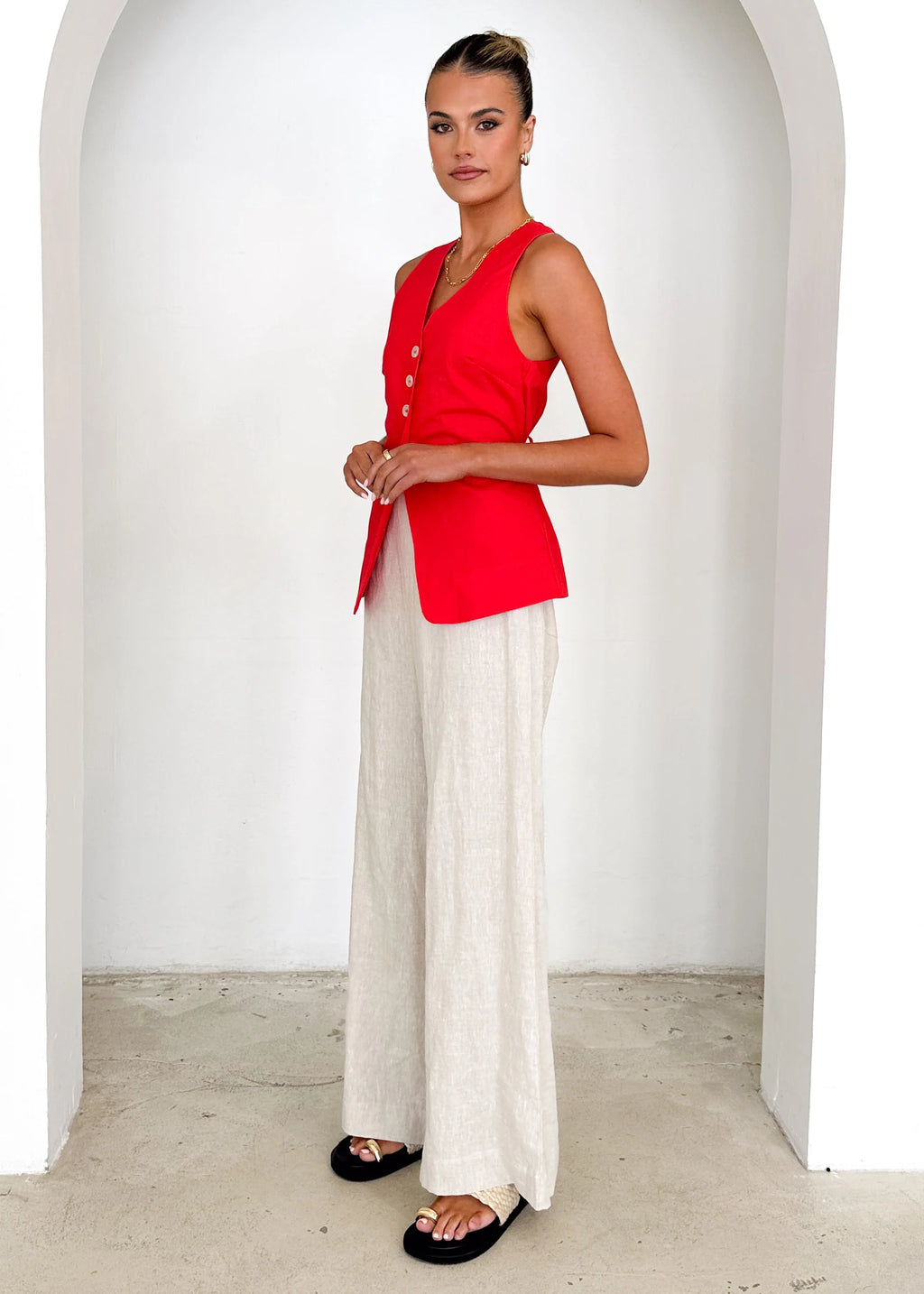 Elise Vest Top - Red