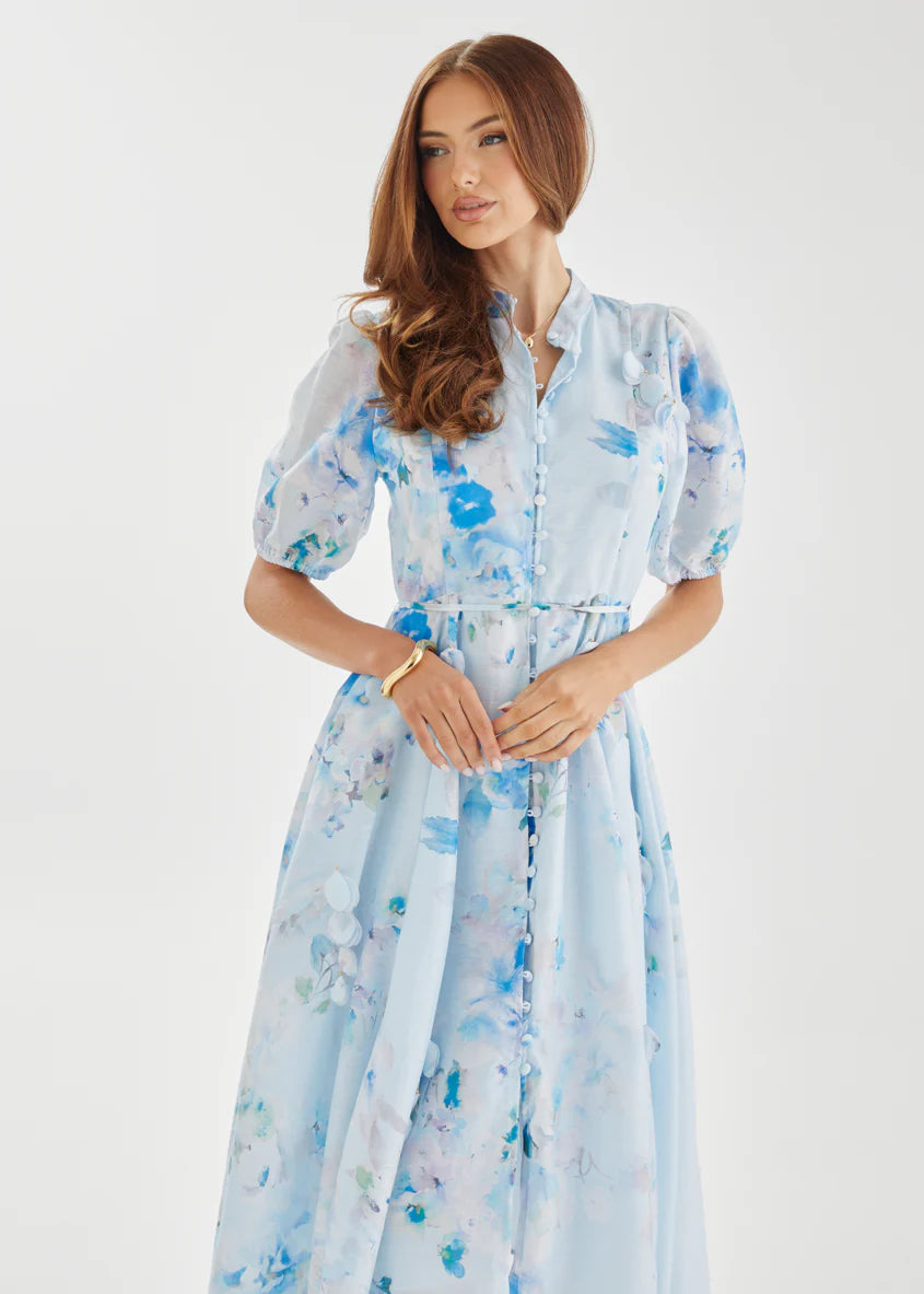 Nikita Midi Dress - Blue Floral