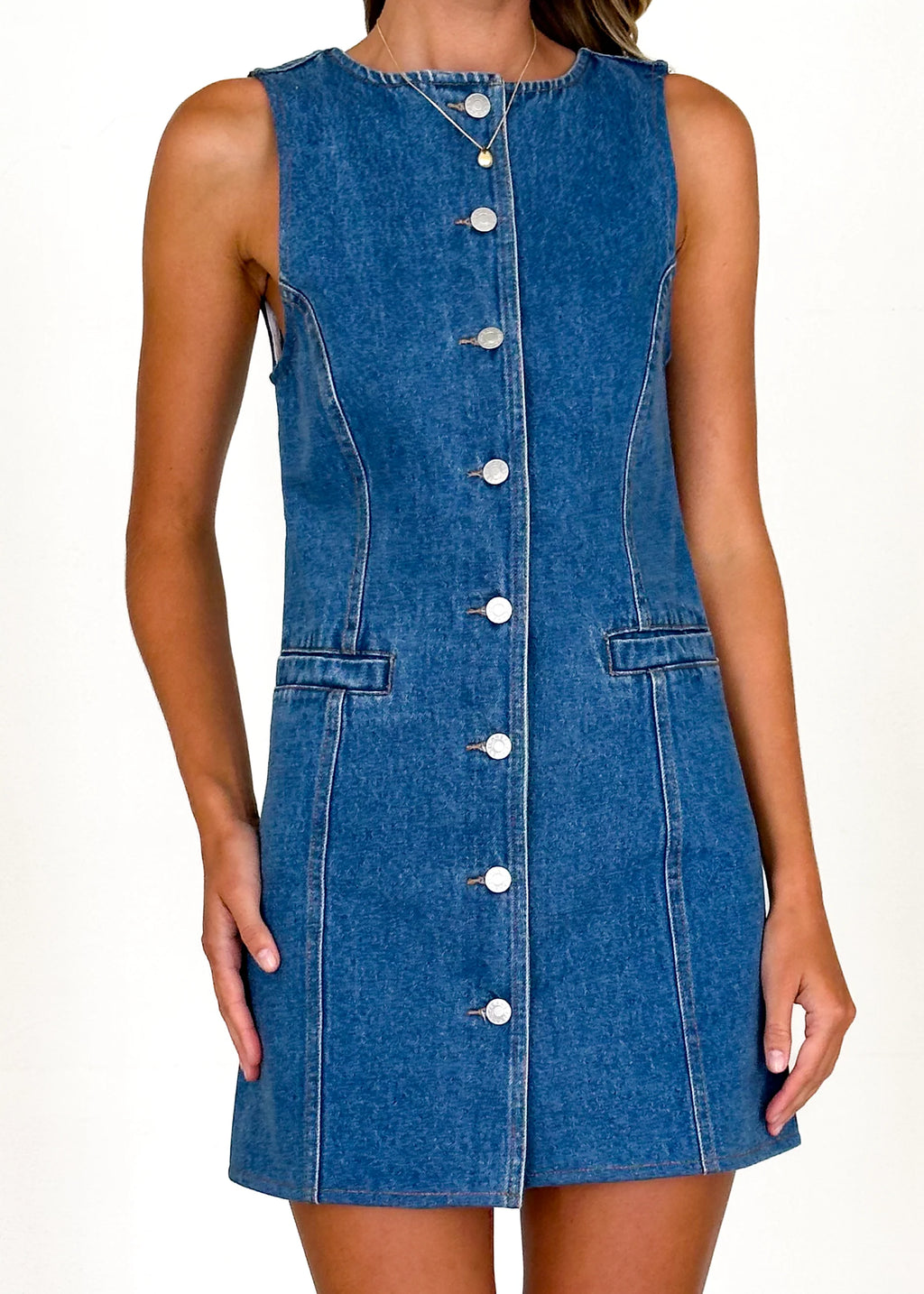 Elixir Denim Dress - Mid Blue