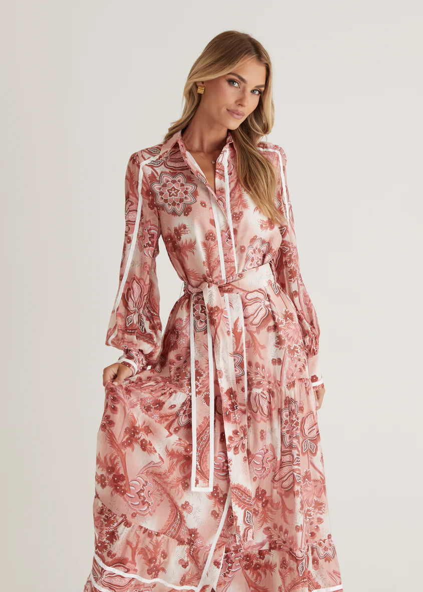 Juliet Maxi Dress - Wine Paisley