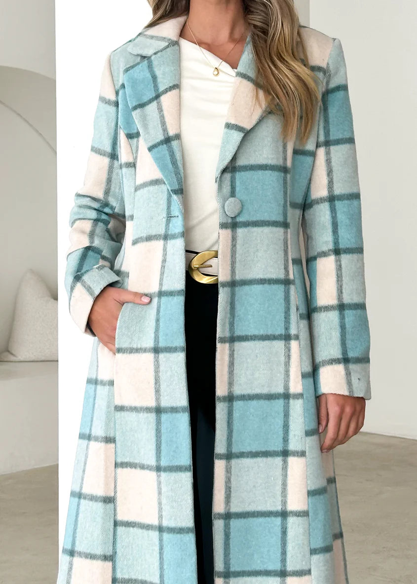 Steffy Coat - Blue Check