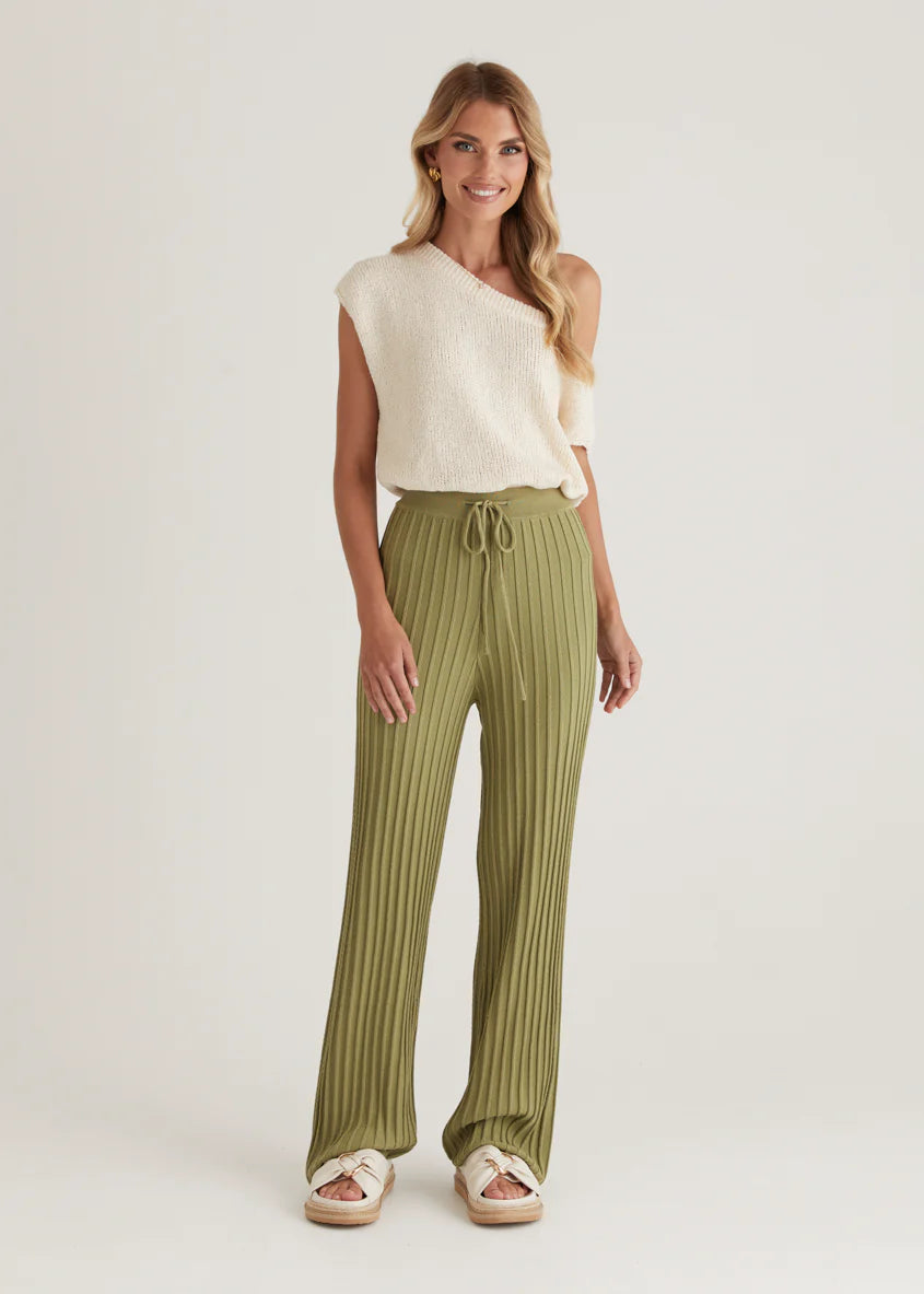 Etra Knit Pants - Olive