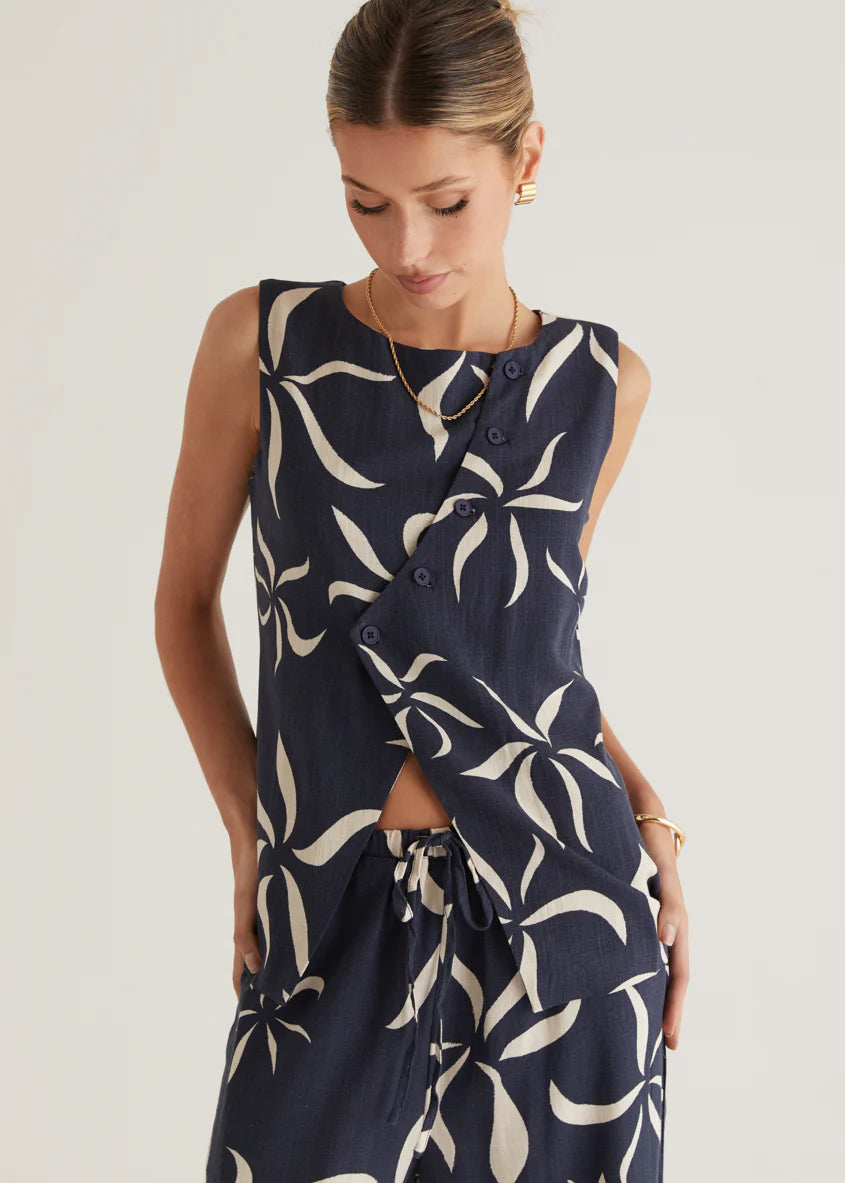 Hunter Vest Top - Navy Ayana