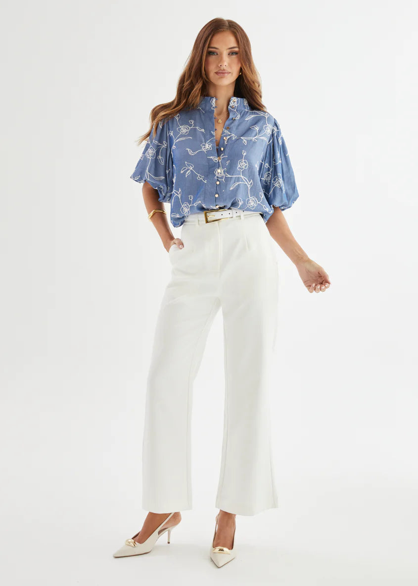 Mendez Blouse - Indigo Chambray