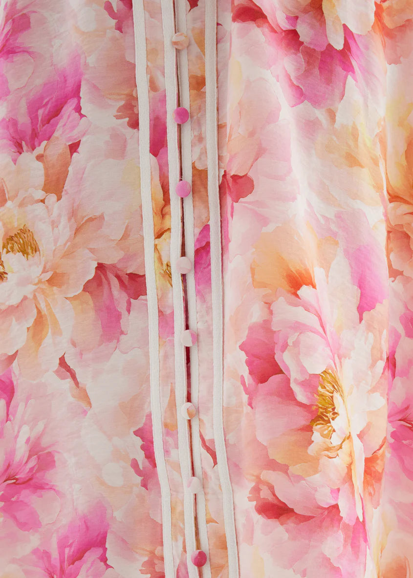 Dafina Maxi Dress - Magenta Floral