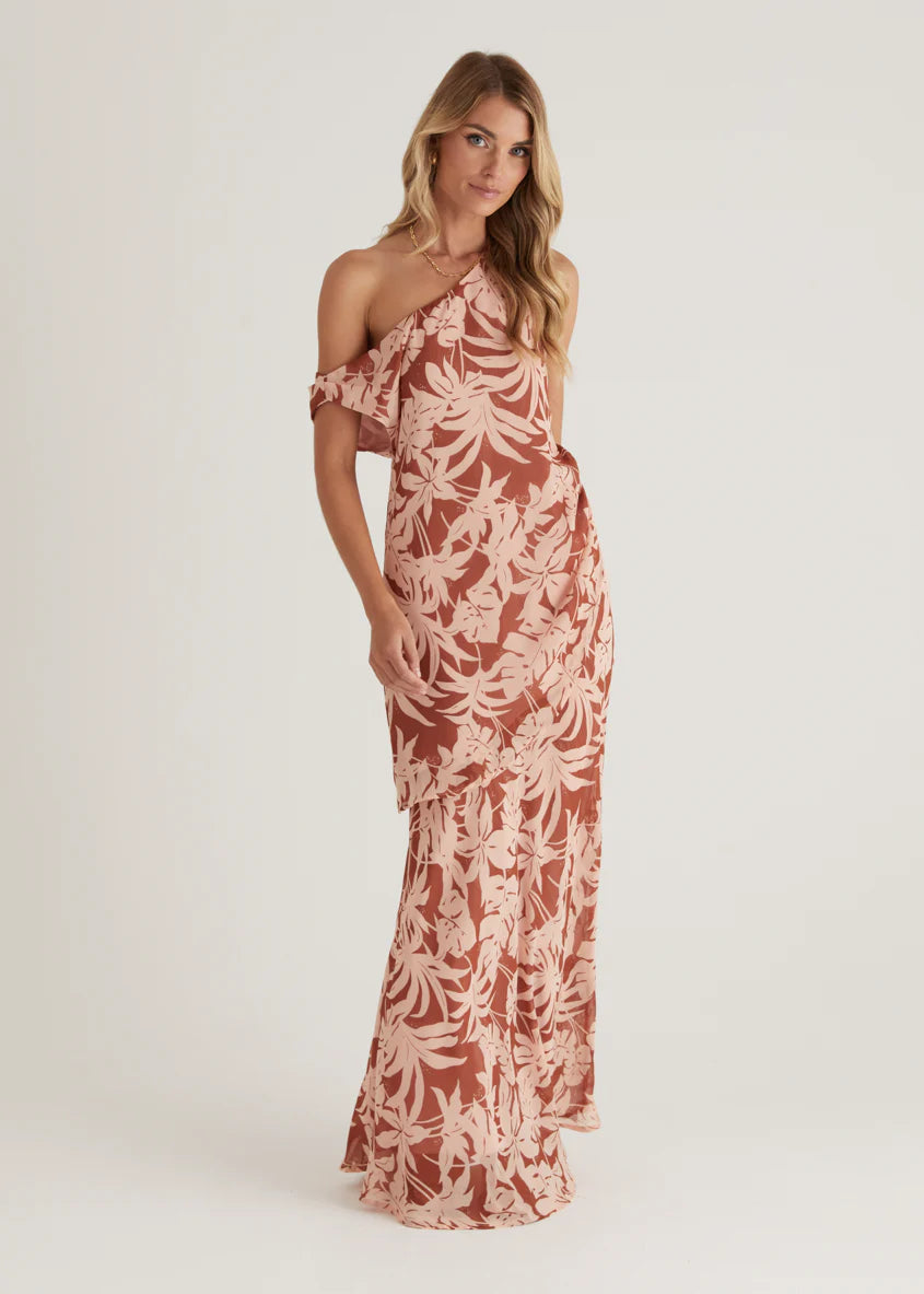 Cartez Maxi Skirt - Bronze Palm