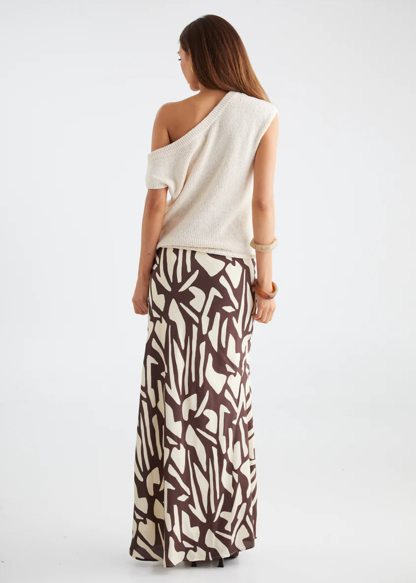 Vance Maxi Skirt - Choc Vanilla