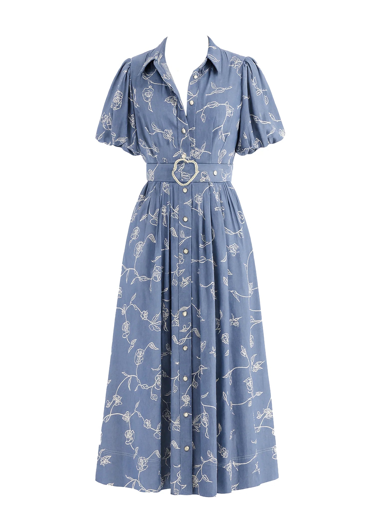 Wanderer Midi Dress - Indigo Chambray