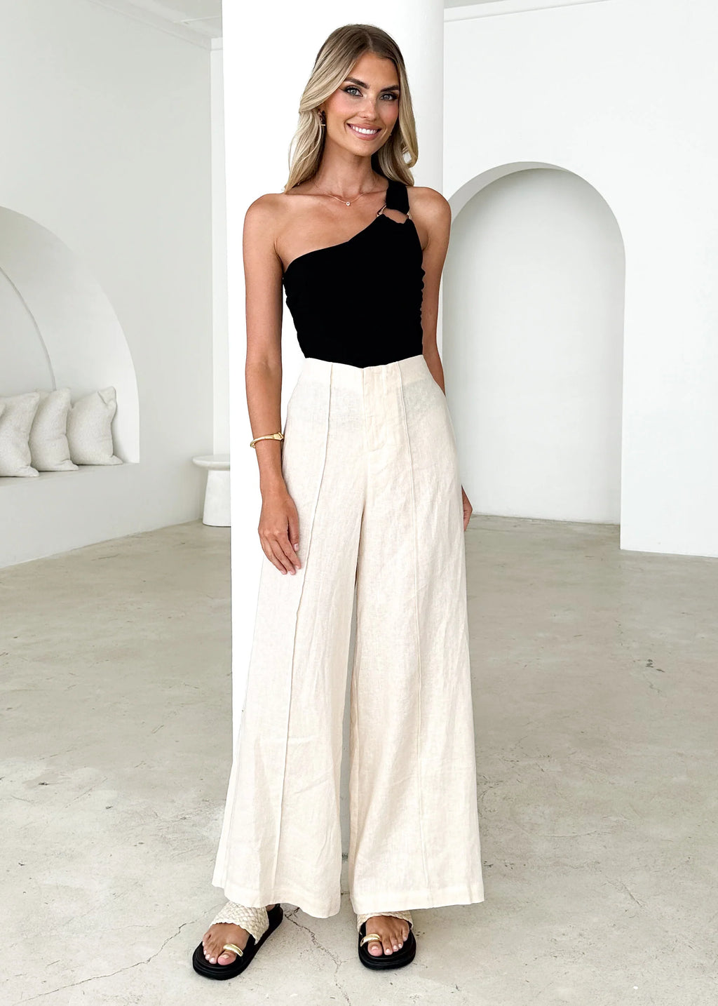 Riva Linen Pants - Cream