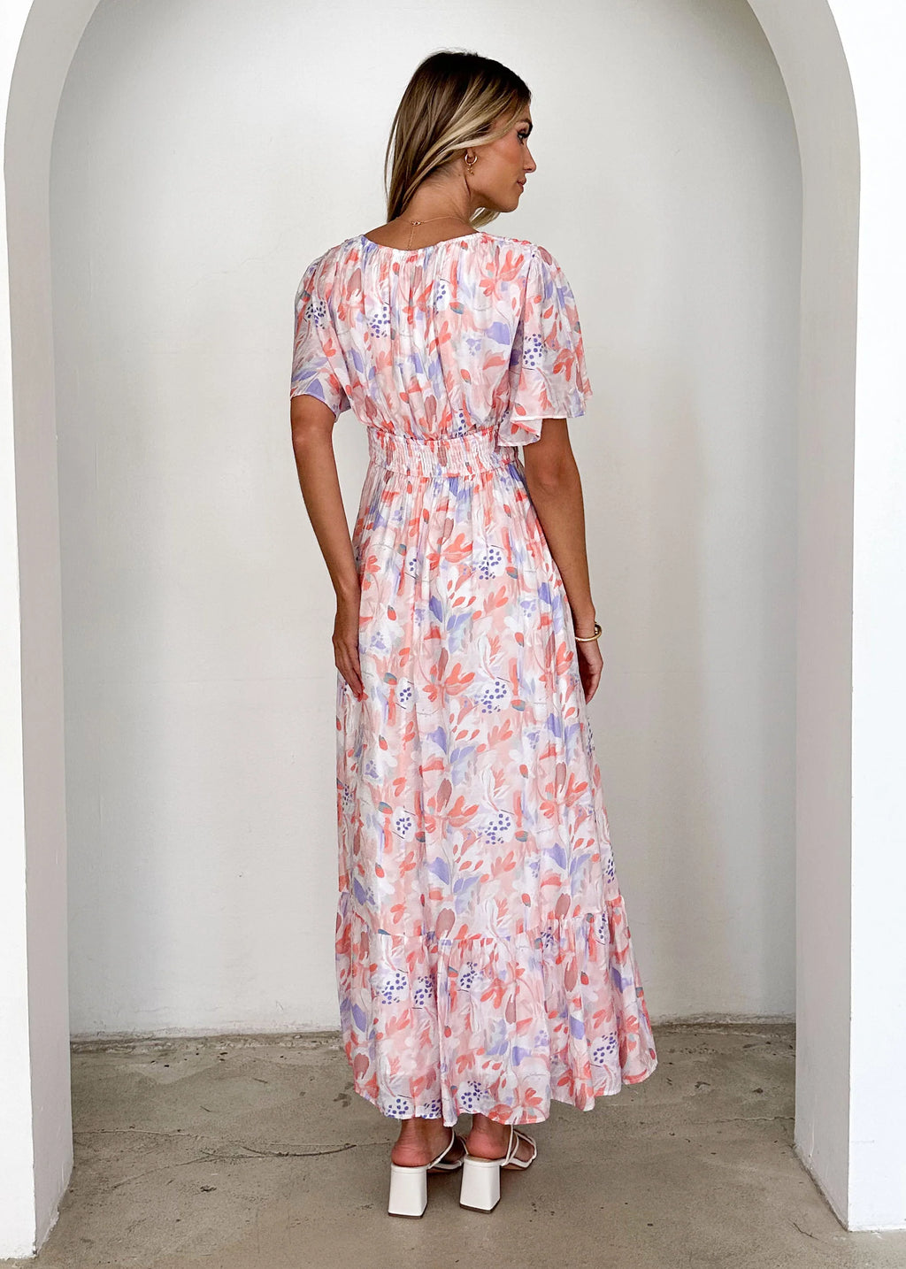 Brava Maxi Dress - Peach Floral