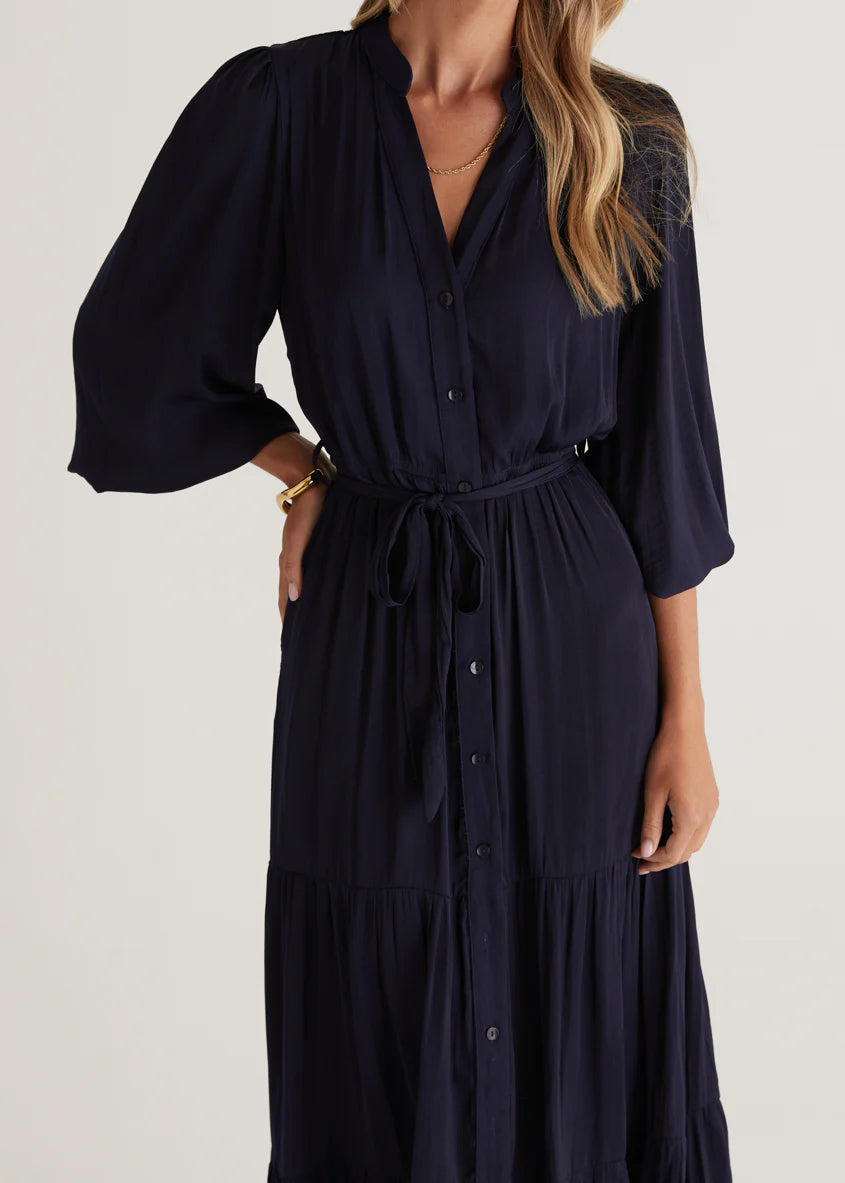 Maya Midi Dress - Navy