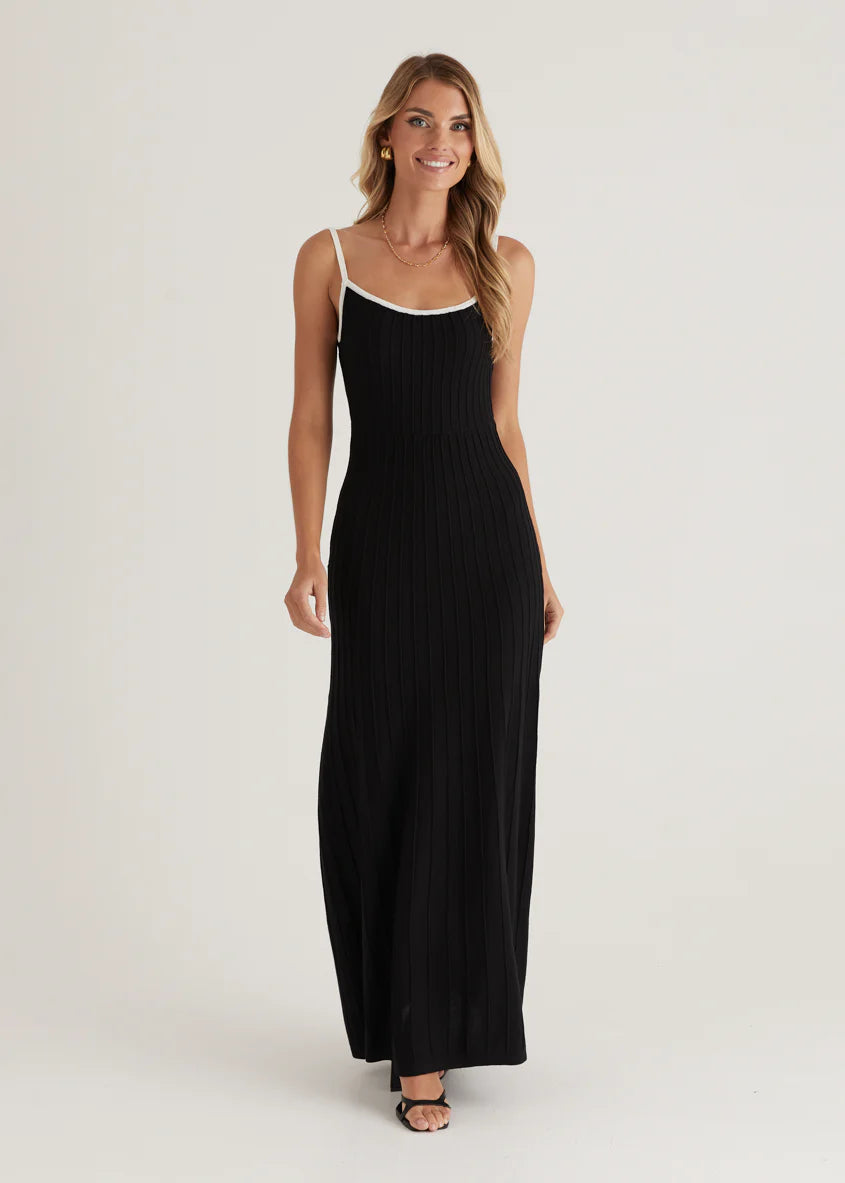 Lennox Knit Maxi Dress - Black