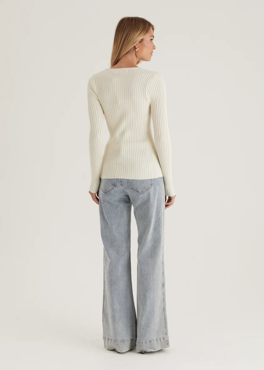 Skylee Knit Top - Cream