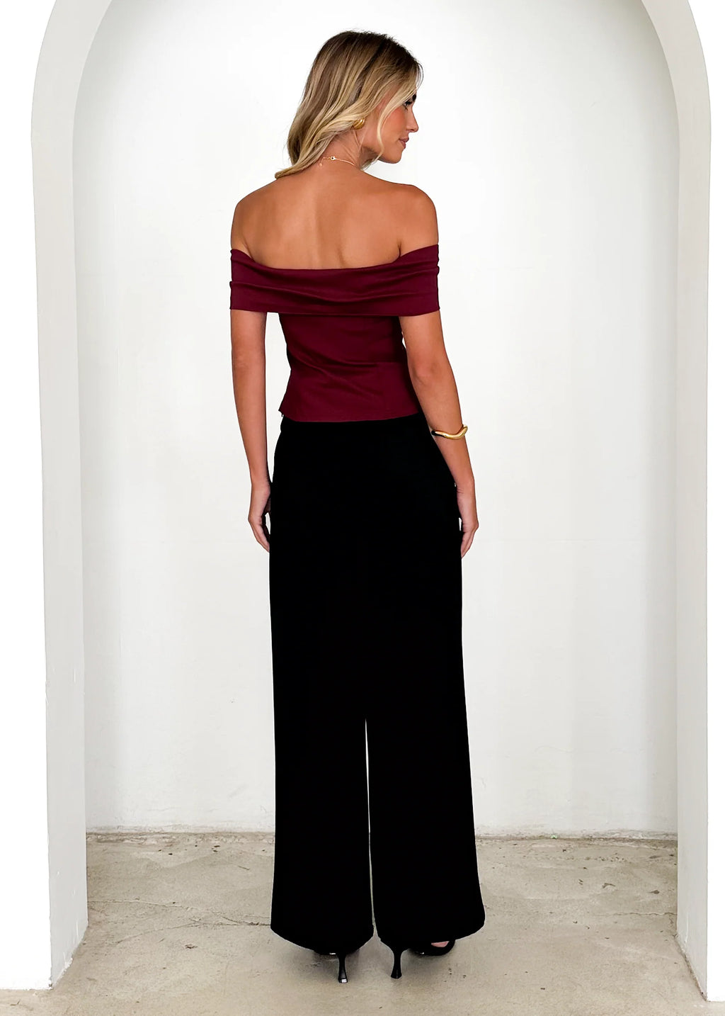 Indikah Off Shoulder Top - Wine