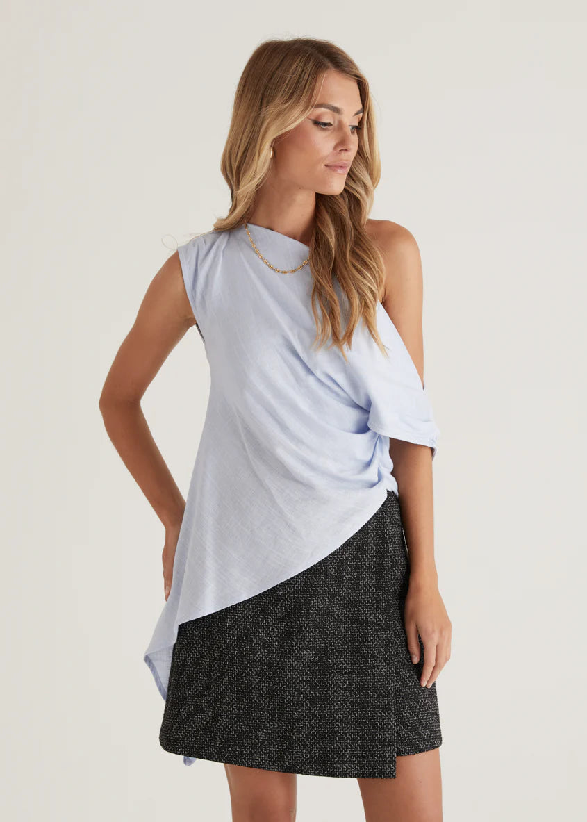 Kylo One Shoulder Top - Blue