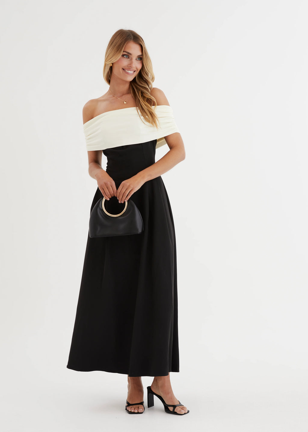 Alexiah Off Shoulder Maxi Dress - Black