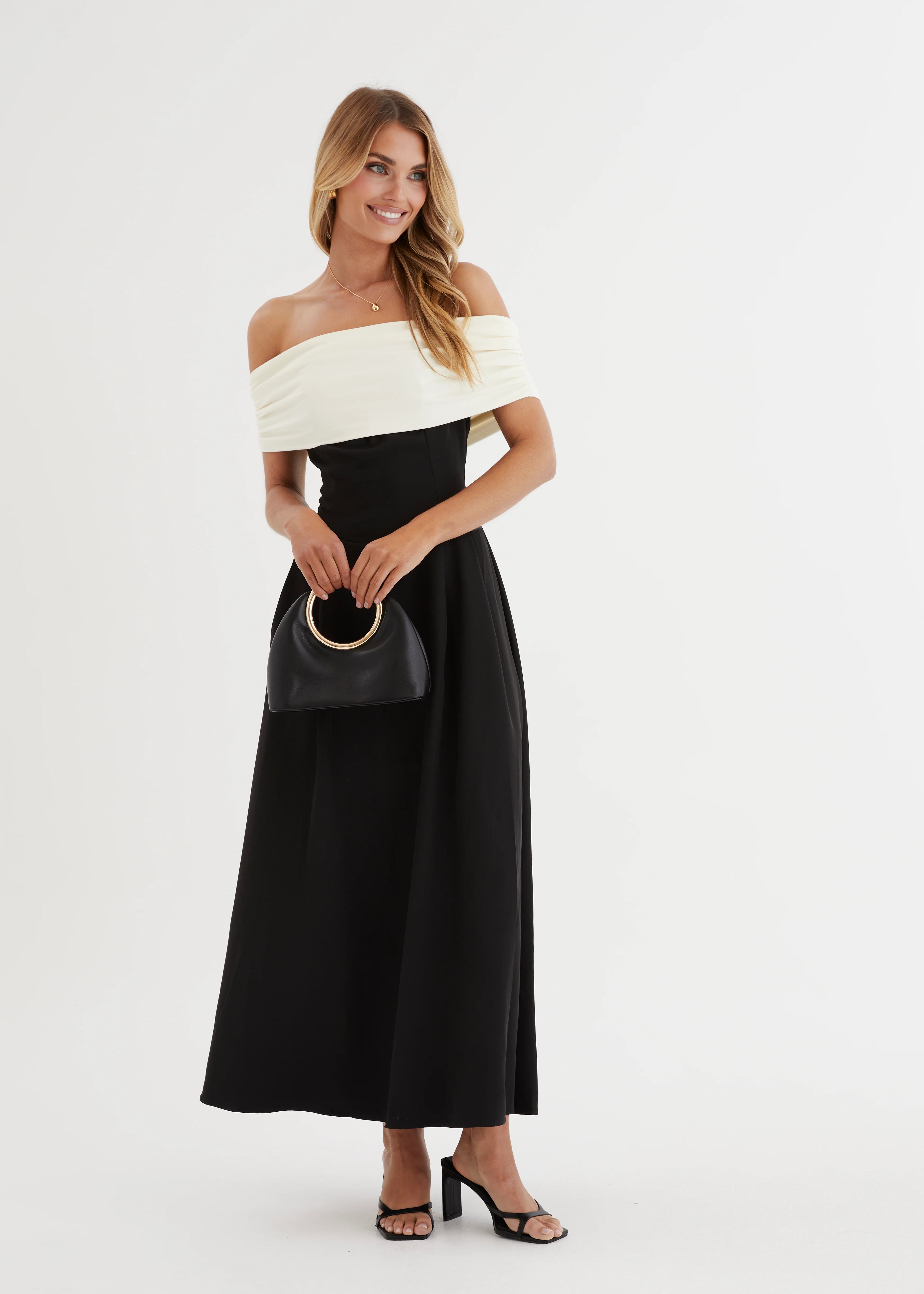 Alexiah Off Shoulder Maxi Dress - Black