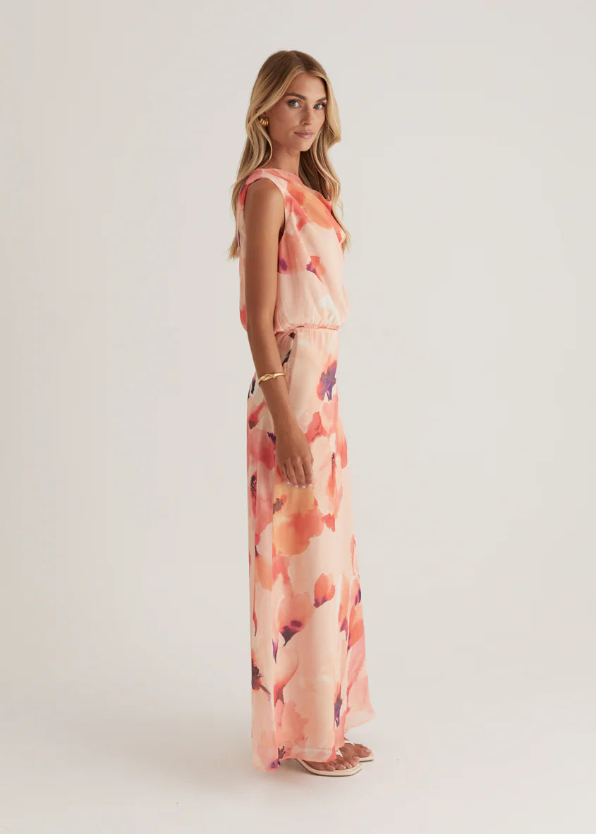 Lilyfield Maxi Skirt - Peach Floral