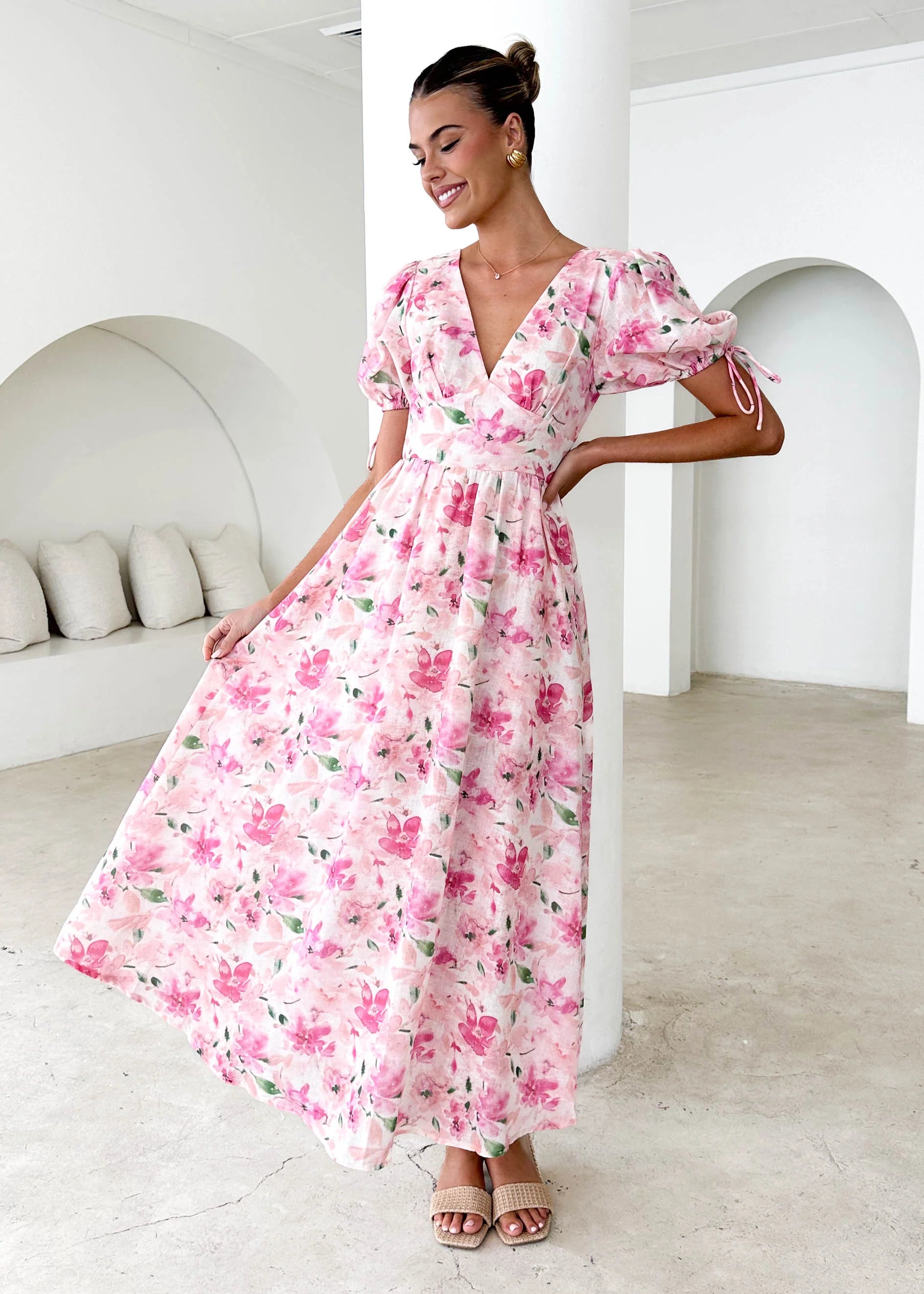Malu Maxi Dress - Pink Floral