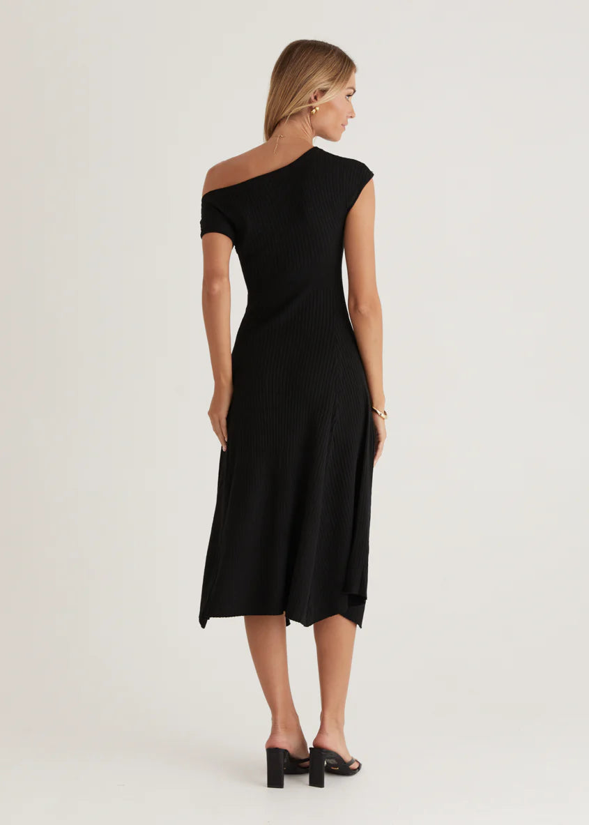 Siren Knit Midi Dress - Black