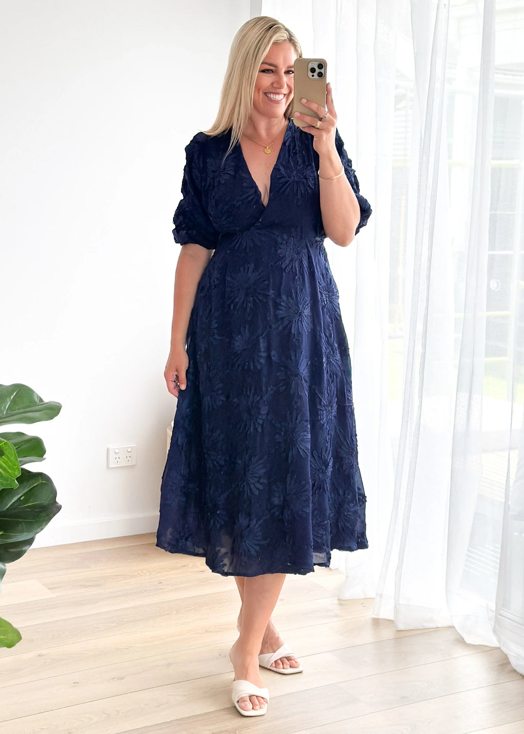 Bayside Midi Dress - Navy