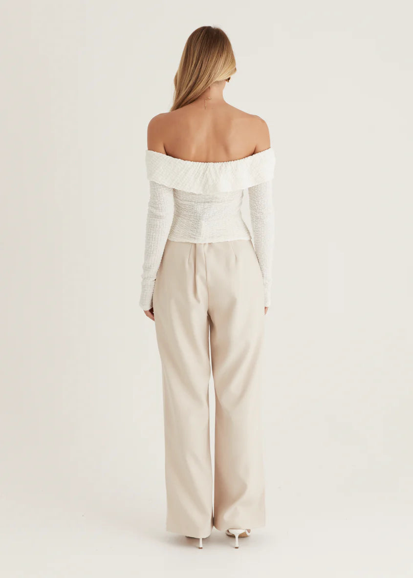 Imcroe Off Shoulder Top - Off White
