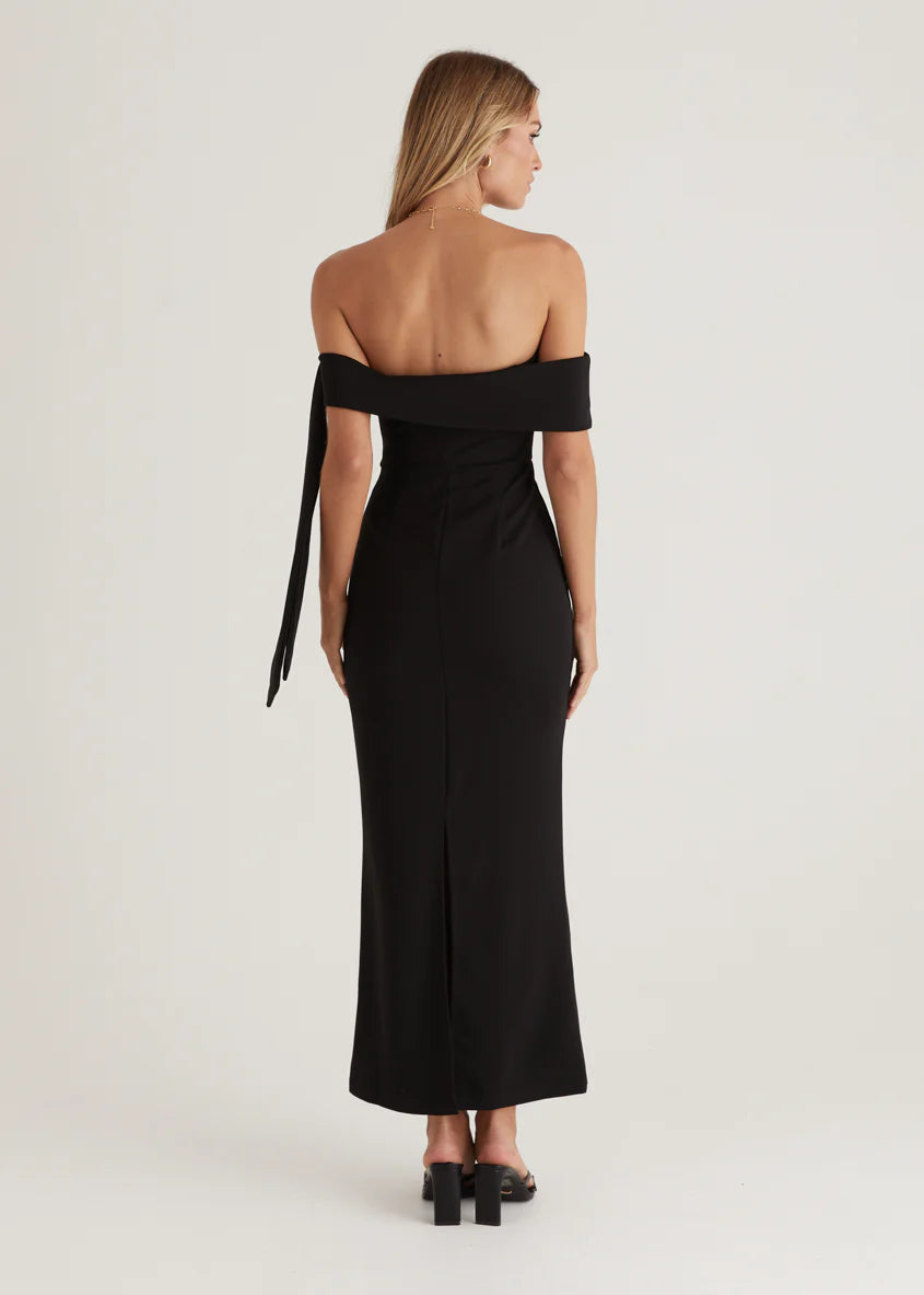 Renia Off Shoulder Maxi Dress - Black
