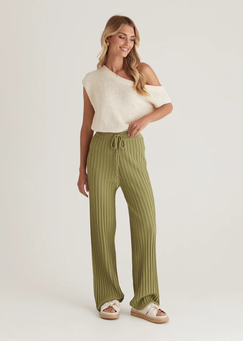 Etra Knit Pants - Olive