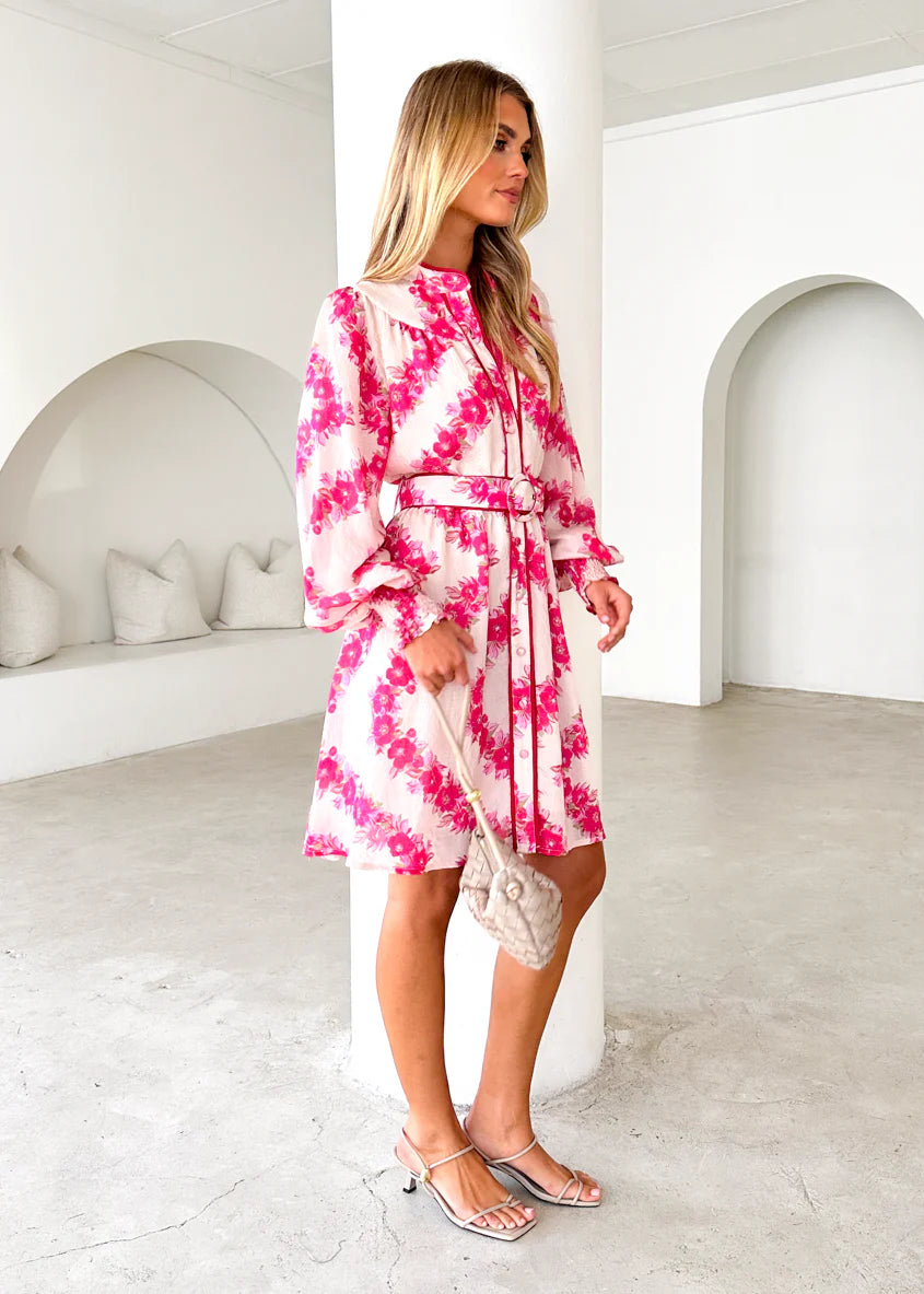 Silene Dress - Magenta Floral