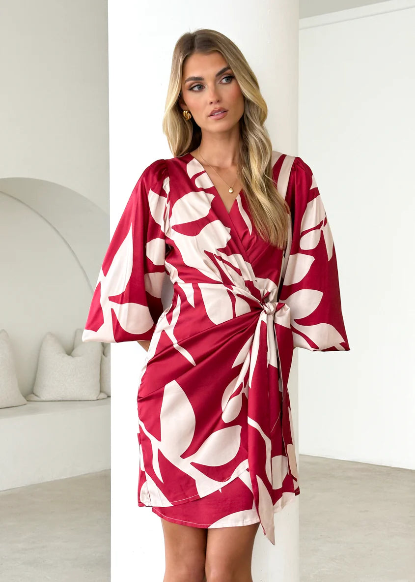 Loqsta Dress - Berry Leaf