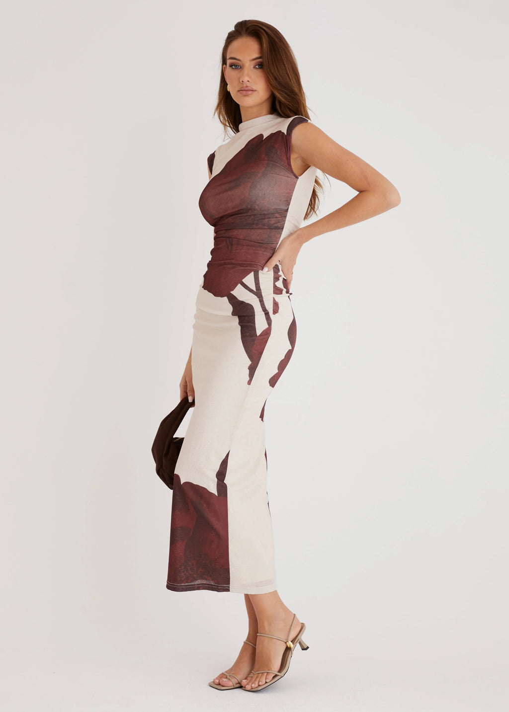 Alicia Midi Dress - Choc Flowers