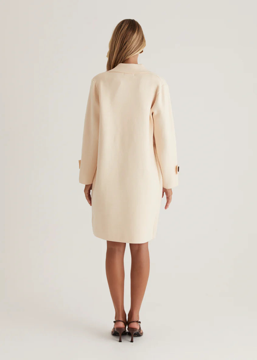 Chayso Knit Coat - Cream