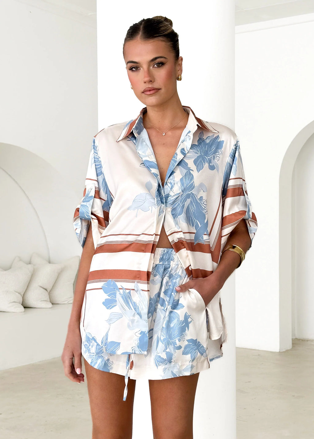 Kaycie Shirt - Blue Flowers