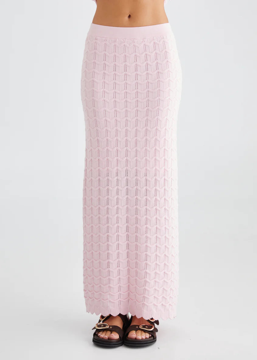 Nerida Knit Maxi Skirt - Pink