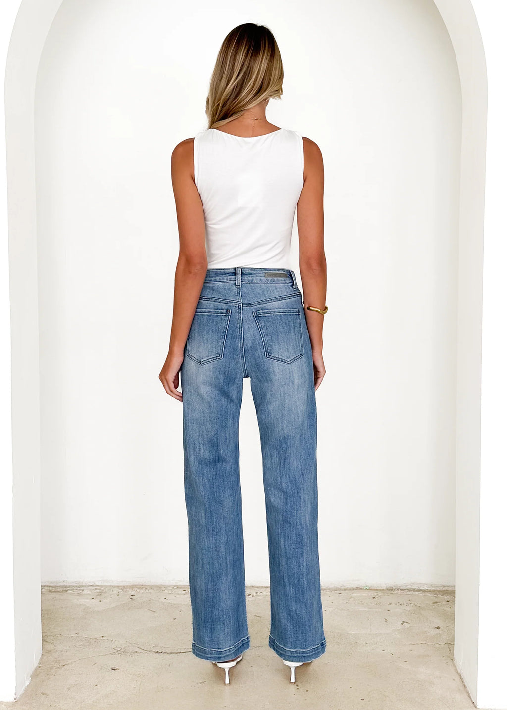 Zariah Stretch Jeans - Mid Blue