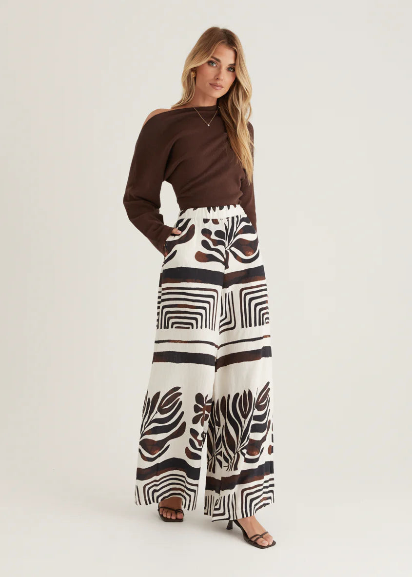 Verona Pants - Black Abstract