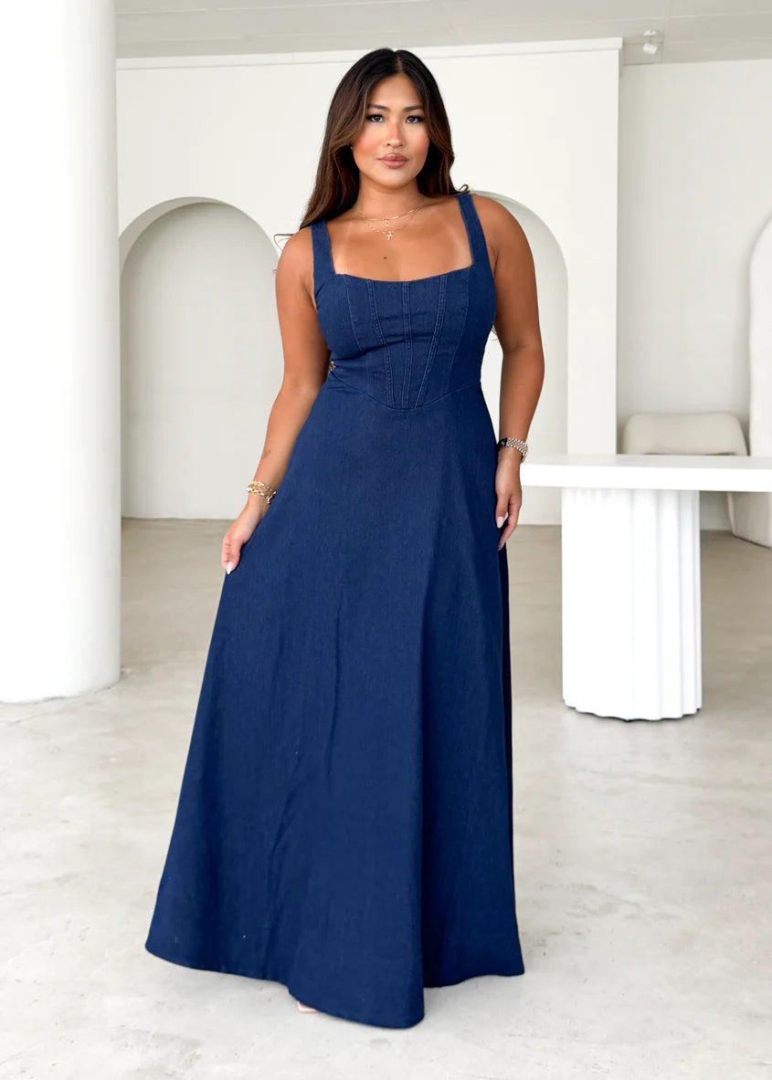 Toscana Maxi Dress - Indigo