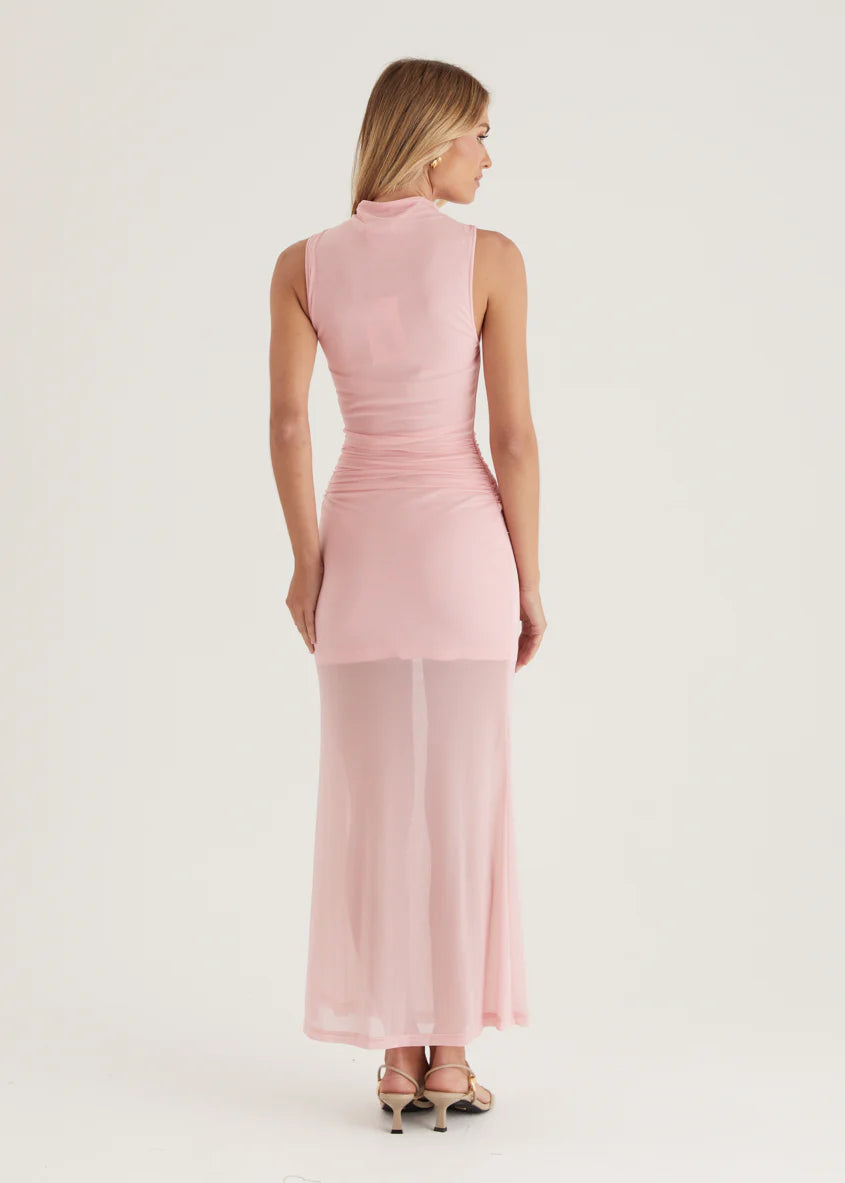 Senorita Mesh Maxi Dress - Pink