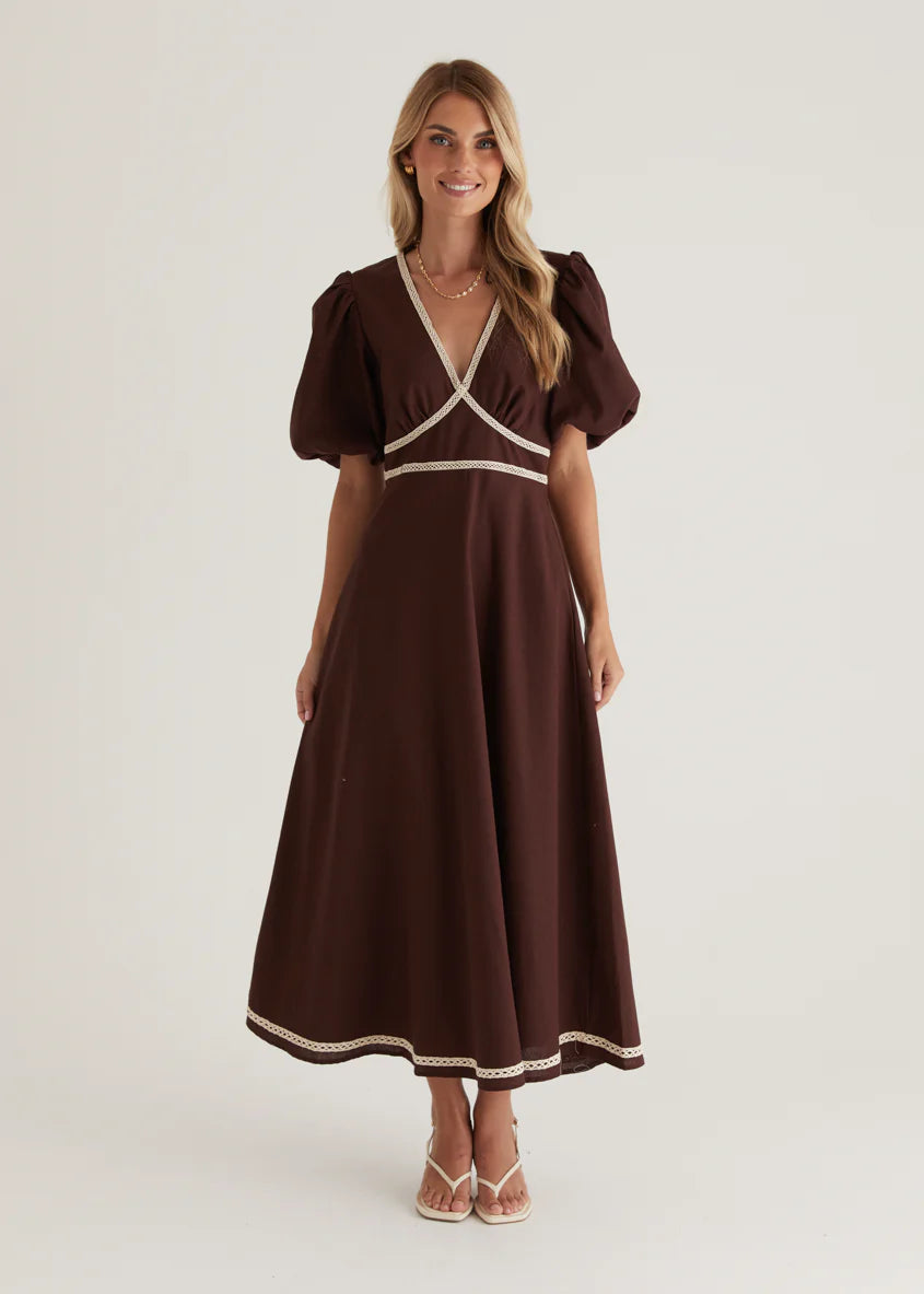 Ellodie Maxi Dress - Espresso