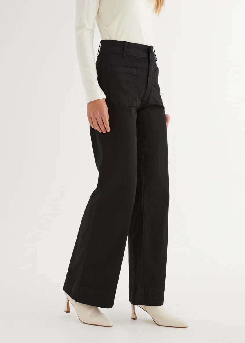 Zekroe Wide Leg Jeans - Black