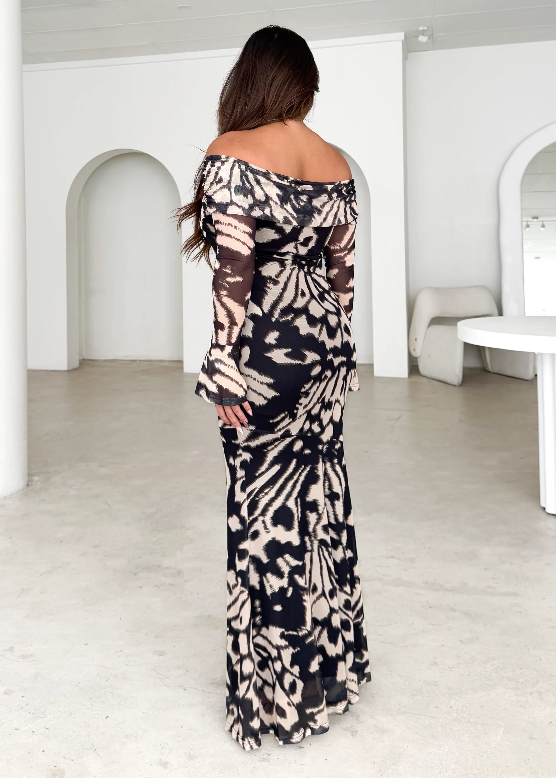 Adara Off Shoulder Maxi Dress - Butterfly Effect
