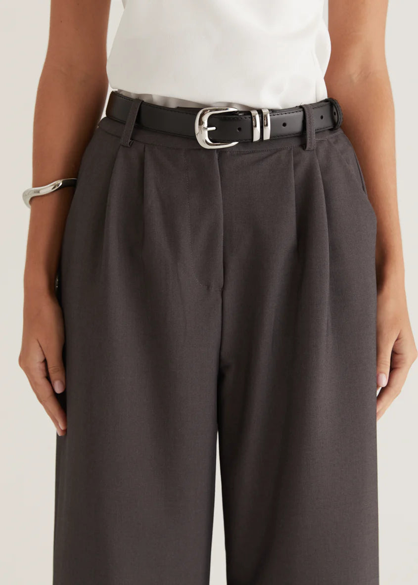 Chellar Leather Belt - Black