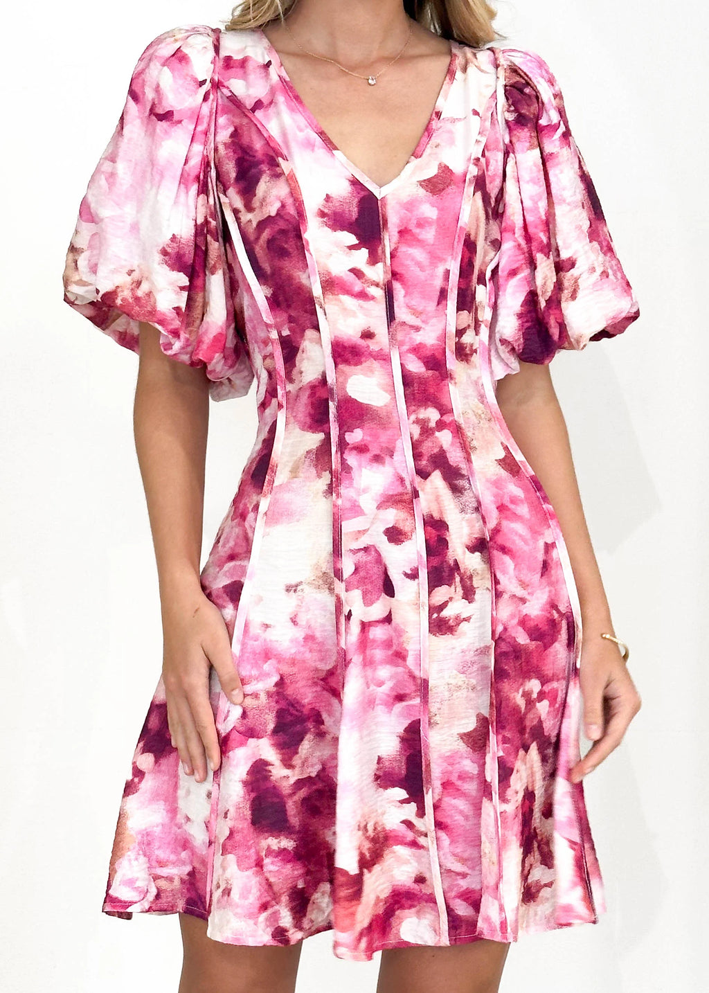 Sabrina Dress - Magenta Splash