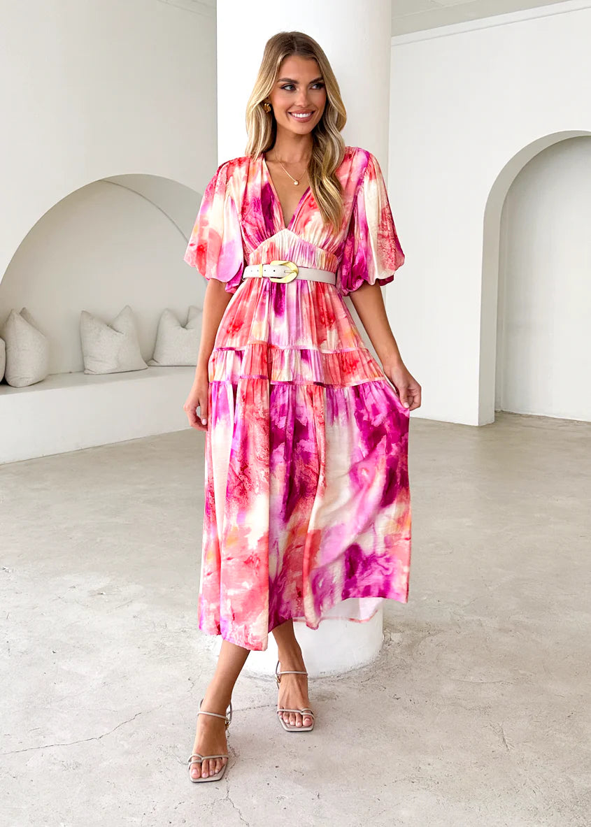 Bedford Maxi Dress - Magenta Splash