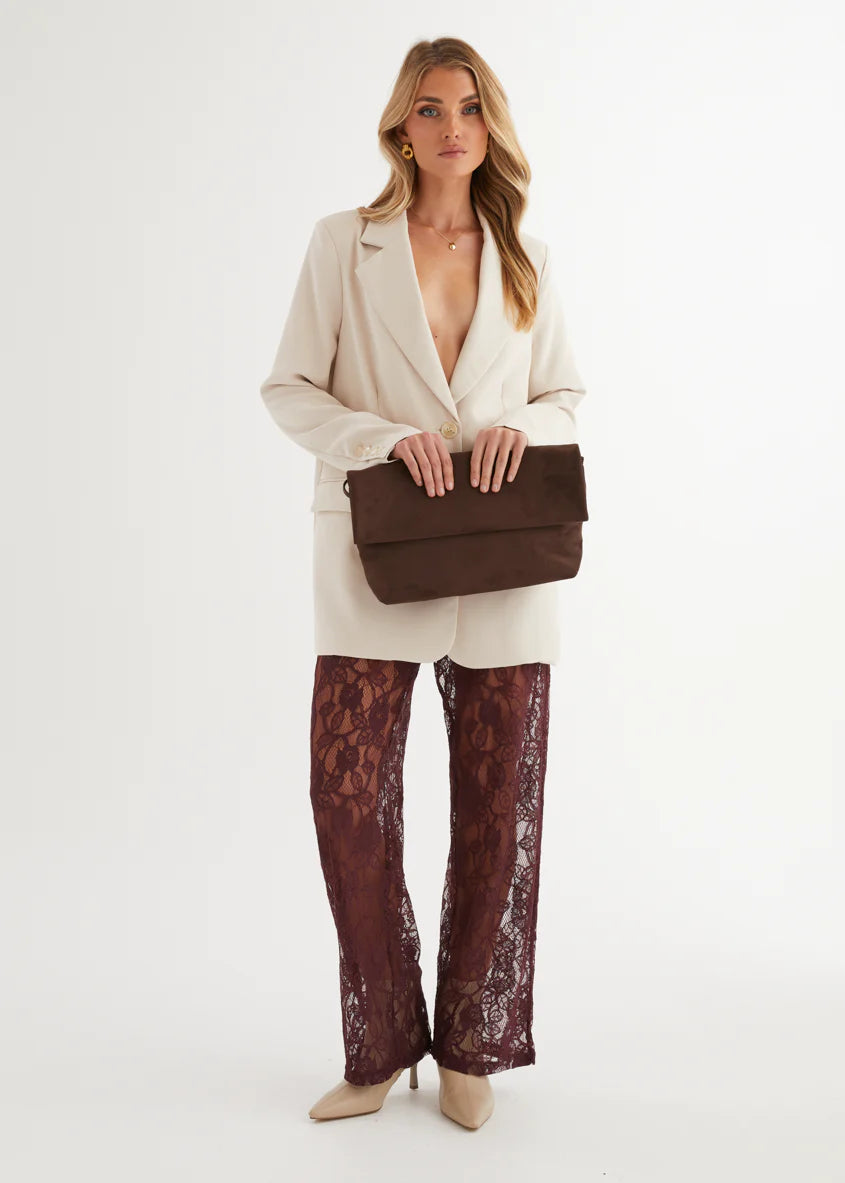 Wynter Lace Pants - Burgundy