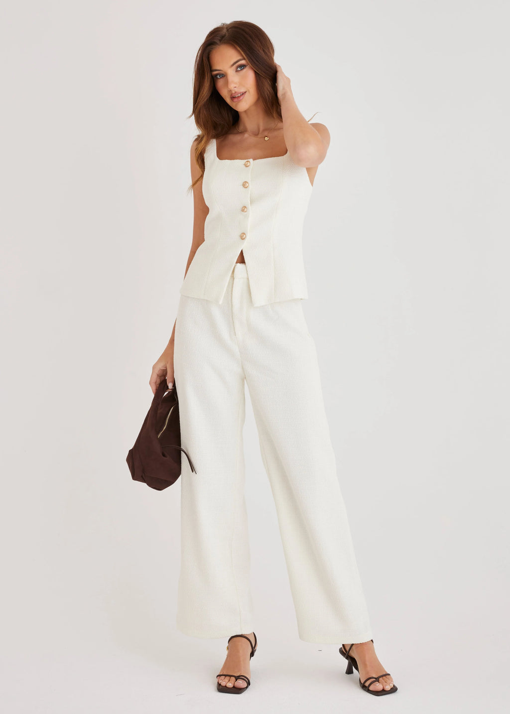 Suzzie Tweed Set - Cream