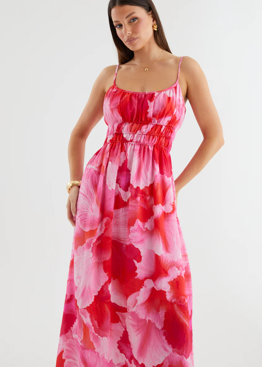 Rylie Maxi Dress - Strawberry Abstract